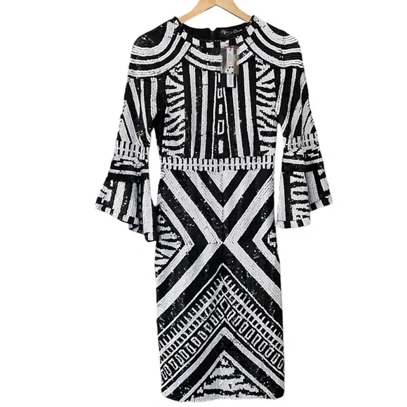 Alice Olivia Dress Jae‎ Sequin Sheath Sz 6 - Picture 5 of 16